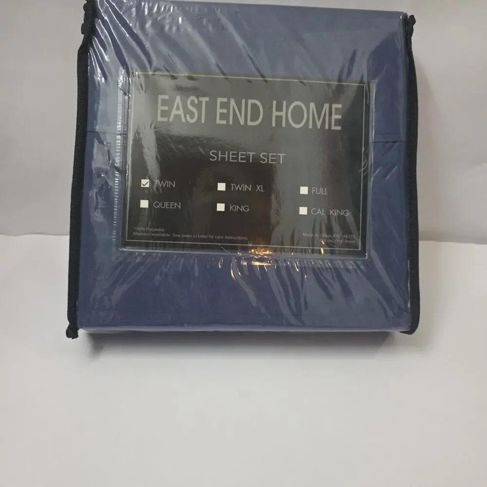 3 PC East End Home Twin Sheet Set, Blue Indigo